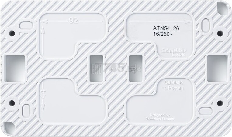 Розетка двойная наружная с заземлением SCHNEIDER ELECTRIC AtlasDesign Profi54 белая (ATN540126) - Фото 3